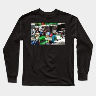 Fishermen at Work, Hout Bay Harbour, South Africa Long Sleeve T-Shirt